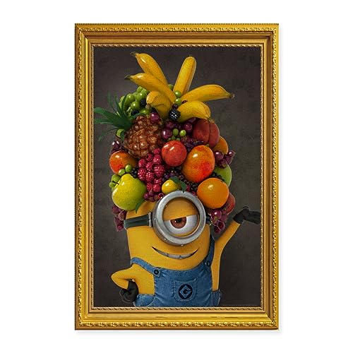 Spreadshirt Minions Merch Stuart Fruit Painting Officially Licensed Poster 24x36, One Size, white