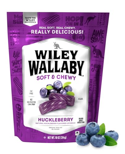 Wiley Wallaby Licorice 10 Ounce Classic Gourmet Soft & Chewy Australian Huckleberry Licorice Candy Twists, 1 Pack