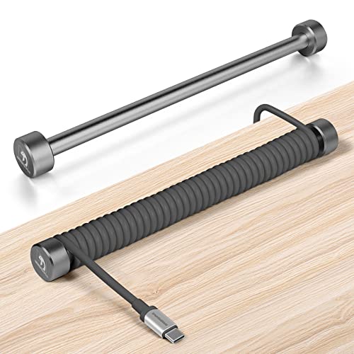 ZIYOU LANG Custom Coiled Cable Winder Rod Metal Bar Management with Multifunctional Use for DIY Crafts Decorate Your Keyboard Printer PS4 X-Box Switch USB Cable Tidy Your Desk(Gray)