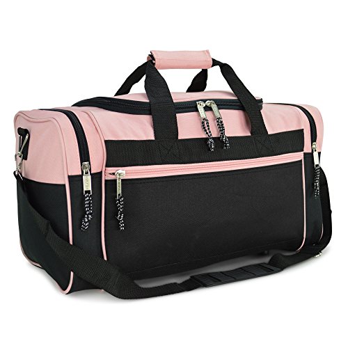 DALIX 21' Blank Sports Duffle Bag Gym Bag Travel Duffel with Adjustable Strap in Pink