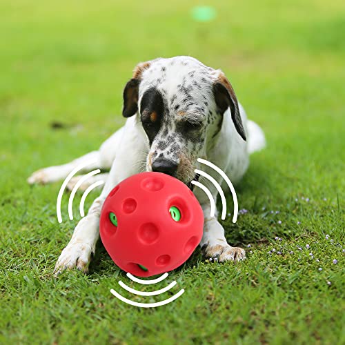 PetPrime Dog Giggle Ball Toy Pet Playing Wobble Wag Ball with Giggle Sound Interactive Jolly Ball Toys Puppy Wiggle Training Ball Dog Puzzles Toy Wicked giggly Ball for Small and Large Dog