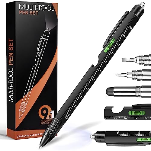 Gifts for Men, Dad Gifts from Daughter Son, Valentines Day Gifts for Him Boyfriend Husband, 9 in 1 Multitool Pen, Cool Tools Gadgets for Men, Mens Gifts for Christmas, Stocking Stuffers for Adults