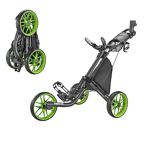 Caddytek CaddyLite EZ V8 3 Wheel Golf Push Cart - Golf Trolley Foldable Collapsible Lightweight Pushcart with Foot Brake - Easy to Open & Close