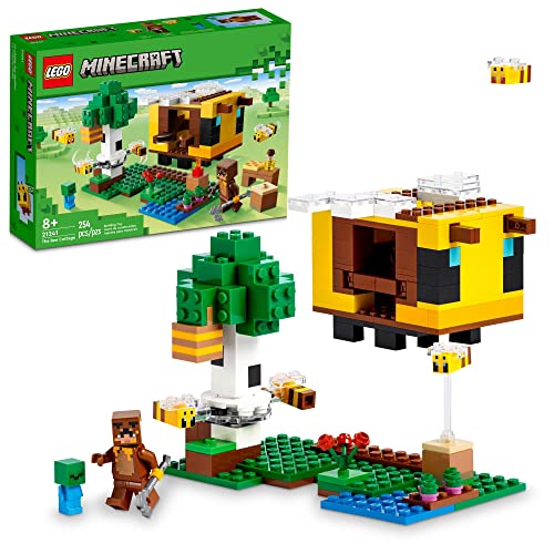 LEGO Minecraft The Bee Cottage 21241 Building Set - Construction Toy with Buildable House, Farm, Baby Zombie, and Animal Figures, Game Inspired Stocking Stuffer Idea for Boys and Girls Ages 8 and Up