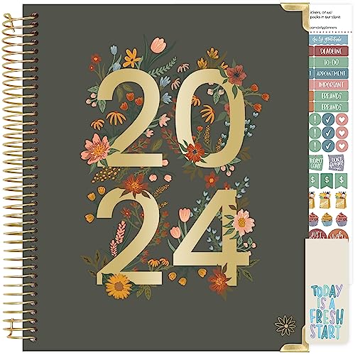 bloom daily planners 2024 Hardcover Calendar Year Goal & Vision Planner (January 2024 - December 2024) - Monthly/Weekly Column View Agenda Organizer - 7.5' x 9' - Dreams In Bloom