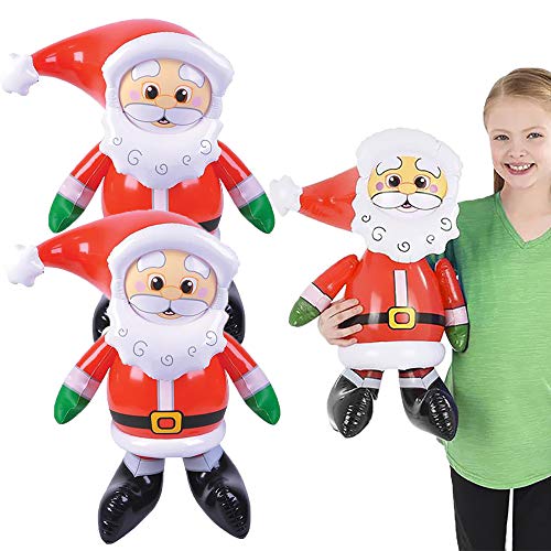 The Dreidel Company Christmas Santa Claus Inflate, 24' Tall, Perfect For Kids, Gatherings, Classroom Prizes, Event Decorations, Ideal Party Favors (2-Pack)