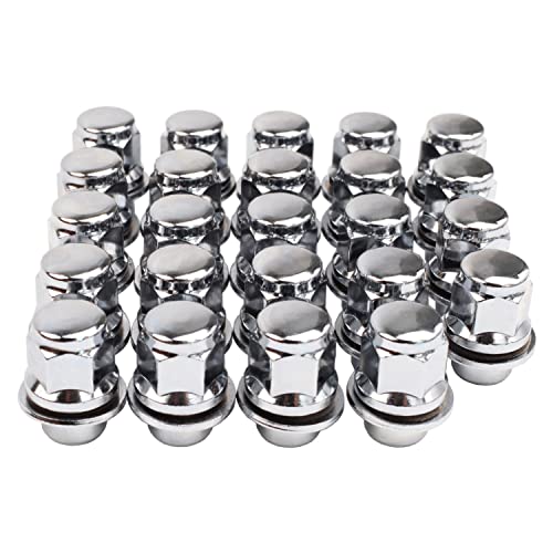 12x1.5 Lug Nuts 20 Pcs Chrome Closed End Mag Style Lug Nuts with Washer 13/16' (21mm) Hex Compatible with Toyota Camry/Corolla/Tacoma Lexus