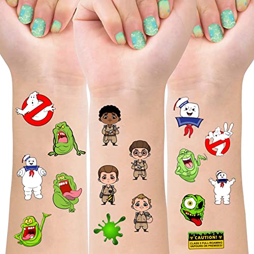 8 Sheets Ghostbusters Temporary Tattoos for Kids, Ghostbusters Birthday Party Decorations Party Favors for Ghostbusters Party Supplies