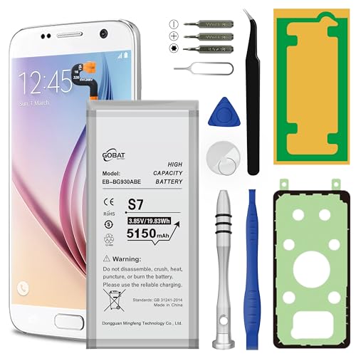 GOBAT Replacement for Samsung Galaxy S7 Battery,5150mAh High Capacity Compatible with Samsung Galaxy S7 Model (G930 G930V G930A G930T G930P G920V) with Tool Kits,EB-BG930ABE