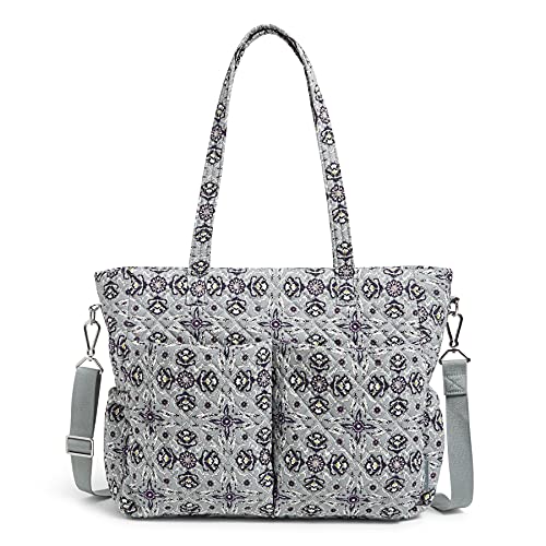 Vera Bradley Women's Cotton Ultimate Baby Diaper Bag, Plaza Tile - Recycled Cotton, One Size