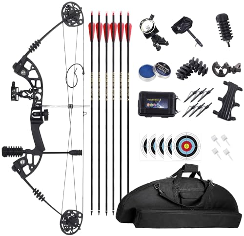 SOPOGER Compound Bows for Adults, Archery Compound Bows Draw Weight 30-60 Lbs, Dual Cam System Hunting Bows for Adults Beginner Bow and Arrow Set for Adults