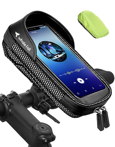 whale fall Bike Phone Holder Waterproof, Newest 360°Rotatable Bike Handlebar Bag, Phone Holder for Bike, Phone Mount for Electric Bike, Bike Accessories for Mobile Phone with Case Under 7''