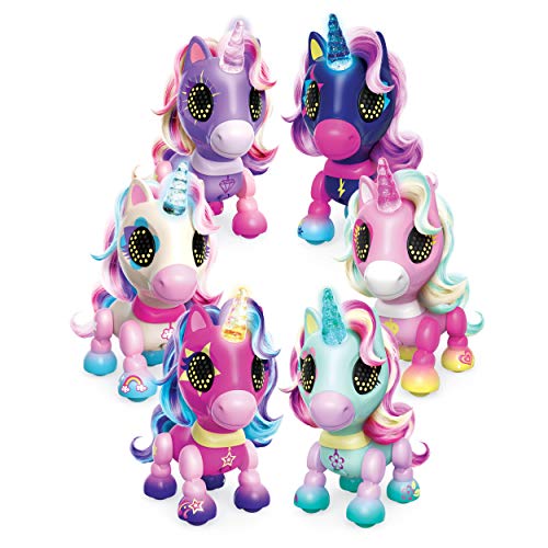 Zoomer - Zupps Tiny Unicorns, Interactive Unicorn with Light-up Horn, for Ages 4 and Up (Styles Vary)