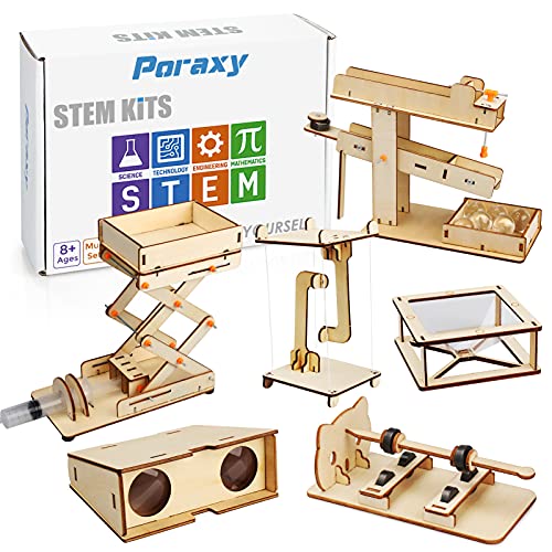 6 in 1 STEM Kits, Science Experiment Kits, STEM Projects for Kids Ages 8-12, Educational 3D Wooden Puzzles Building Kits, STEM Toys for Age 8-13, Gifts for Boys and Girls 8 9 10 11 12 13 Years Old