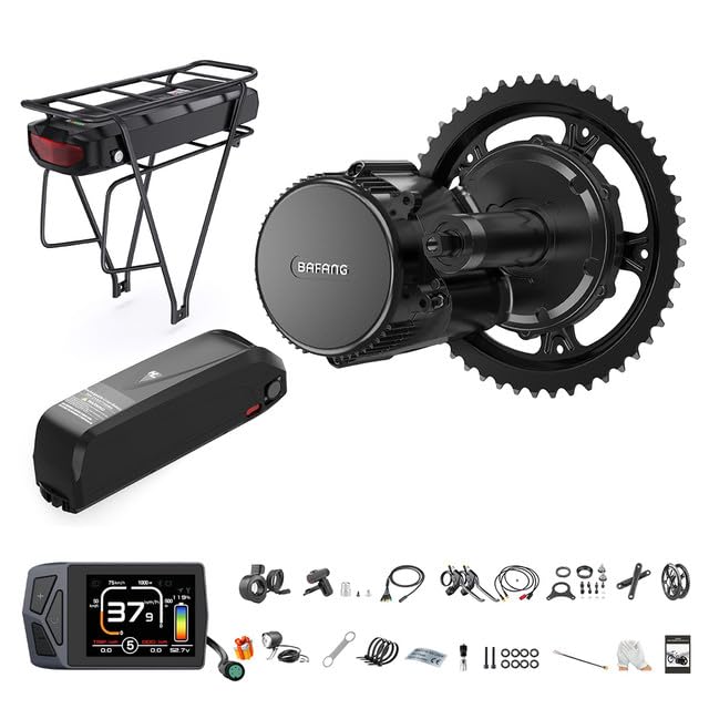 BAFANG BBS02 48V 750W Mid Drive Kits Mid Motor Ebike Conversion Kits with Chainring Wheel and LCD Display(No Battery)