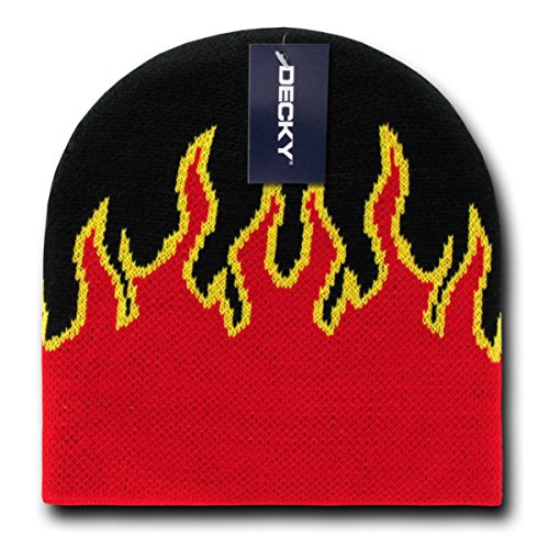 DECKY Fire Beanie, Black/Red