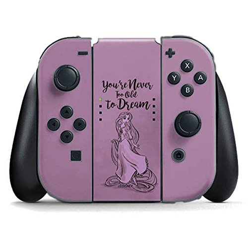 Skinit Decal Gaming Skin Compatible with Nintendo Switch Joy Con Controller - Officially Licensed Disney Rapunzel Never Too Old to Dream Design