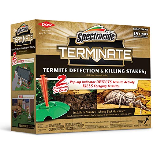 Spectracide Terminate Termite Detection & Killing Stakes, Kills Foraging Termites, Detects Termite Activity, 15 Count