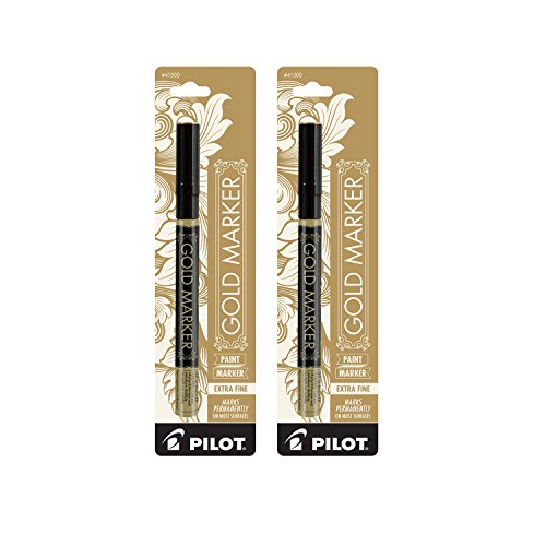 Pilot Gold Metallic Permanent Paint Marker, Extra Fine Point, 2-PACK(41701)