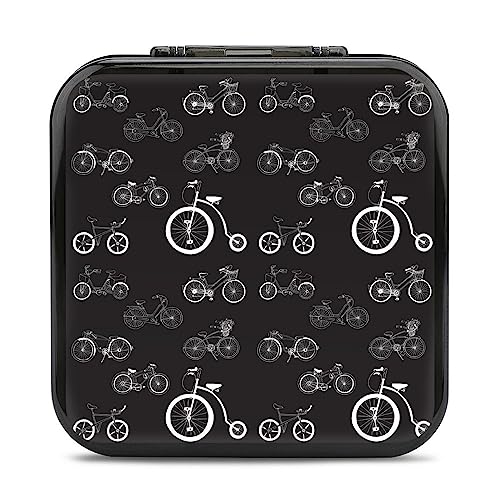 Doodle Bicycles Game Card Case for Switch Hard Shell Protective Storage Box with 24 Card Slots