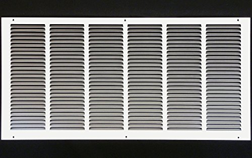 30'w X 14'h Steel Return Air Grilles - Sidewall and Ceiling - HVAC Duct Cover - White [Outer Dimensions: 31.75'w X 15.75'h]