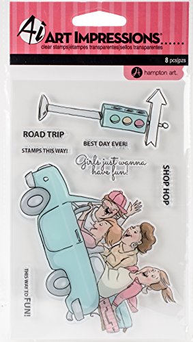 Hampton Art Art Impressions Clear Rubber Stamps-Road Trip