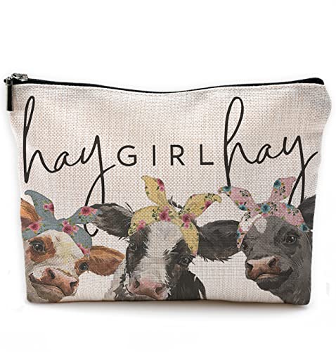 NEGIGA Cow Gifts,Western Makeup Bag,Cow Makeup Bag,Cow Print Stuff,Makeup Bags For Women
