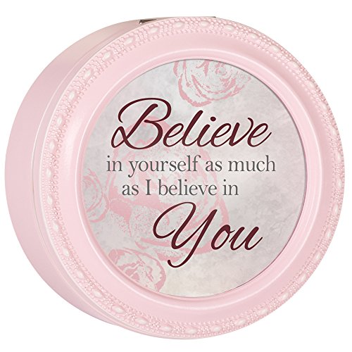 Cottage Garden Believe in Yourself Black Rope Trim Jewelry Music Box Plays You are My Sunshine