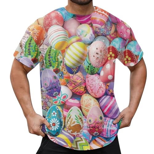 Happy Easter Sayings Egg Bunny T-Shirt(Pink,Large)