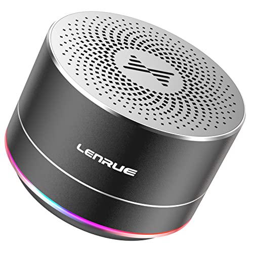 LENRUE Portable Bluetooth Speakers,Wireless Speaker with Clear Sound, Long Playtime, Small Mini Metal Speaker,Christmas Birthday Gifts for Men, Women,Kids(Black)