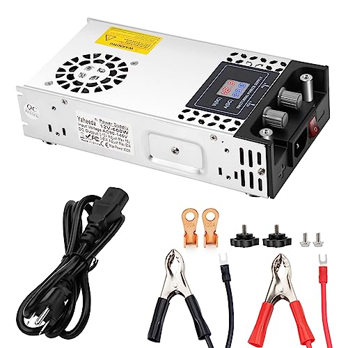 Yaheeda Adjustable Power Supply with LED Display - AC110V/220V to DC 0-12V Converter 600W 50A Power Supply