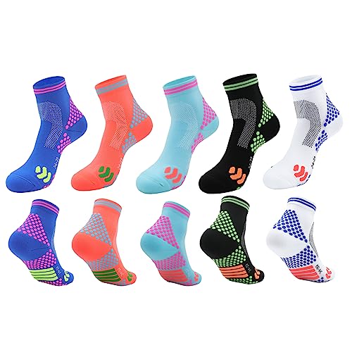 HIGHERSOCKS 2023 Far Infrared Schorl Titanium Ion Heightening Booster Socks, Compression Socks for Women Ankle, Higher Booster Socks, Breathable Comfort, Non-Binding (L,5 pairs)