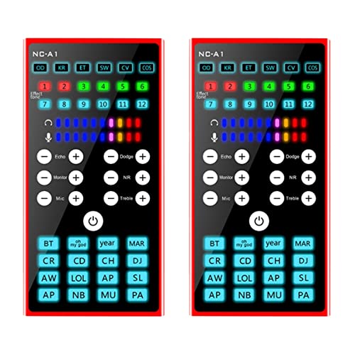 Milisten Universal Tool 2pcs Board Multi- Effects Mixer Professional Led on and for Live Broadcast Singing Audio Phone Karaoke Cards Compact Entertainment Sound Useful Changer External Music Pc Tools