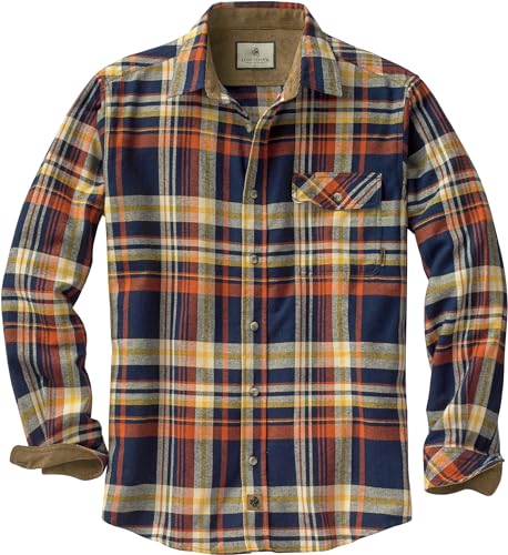 Legendary Whitetails Men's Buck Buck Camp Flannel Shirt, Long Sleeve Plaid Button Down Casual Shirt for Men, with Corduroy Cuffs, Fall & Winter Clothing, Homestead Plaid, 3X-Large