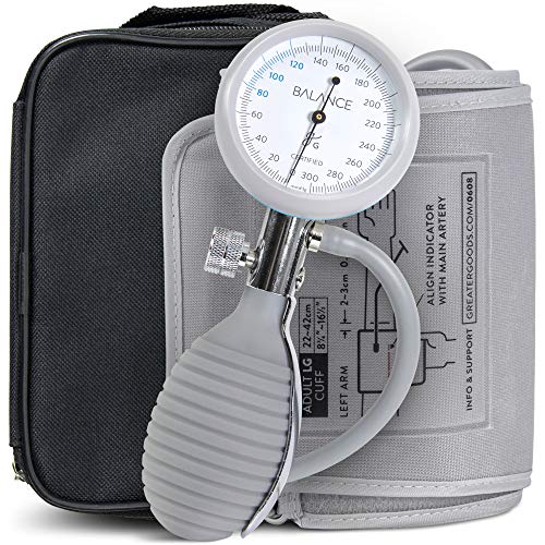 Greater Goods Sphygmomanometer, Latex-Free, Manual Blood Pressure Monitor, 1/Pack, Designed in St. Louis, Gray