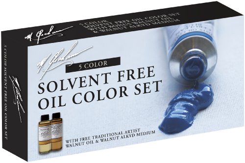 M. Graham & Co. Tube Oil Paint Basic Color 5-Color Set with Walnut Alkyd and Walnut Oil Medium, 1.25-Ounce (GRM-11-SET)