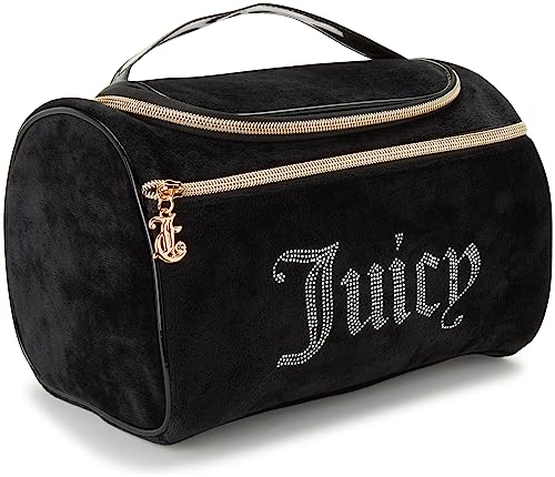 Juicy Couture Women's Cosmetics Bag - Hanging Travel Makeup and Toiletries Small Duffel Bag, Black