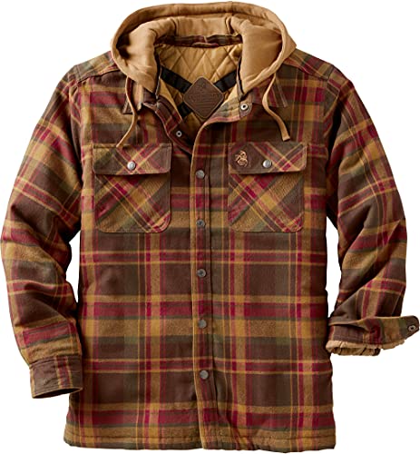 Legendary Whitetails Men's Standard Concealed Carry Hooded Shirt Jacket, Maplewood Plaid, Large