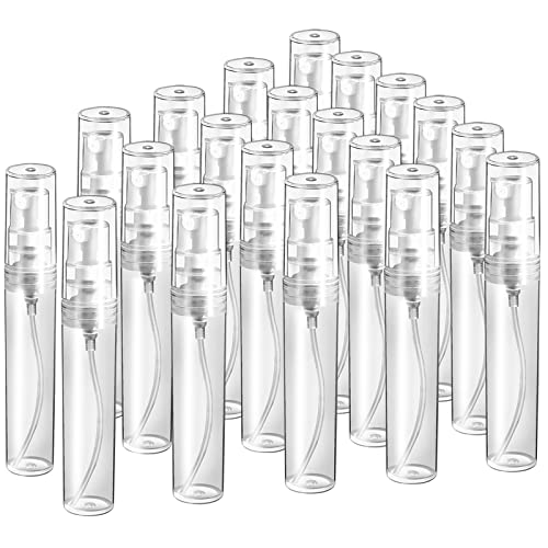 Teenitor 20Pcs Mini Spray Bottle, Travel Spray Bottle 5ml Plastic, Fine Mist Atomizer for Perfume, Mini Perfume Refillable Bottle, Perfume Bottle Empty for Travel