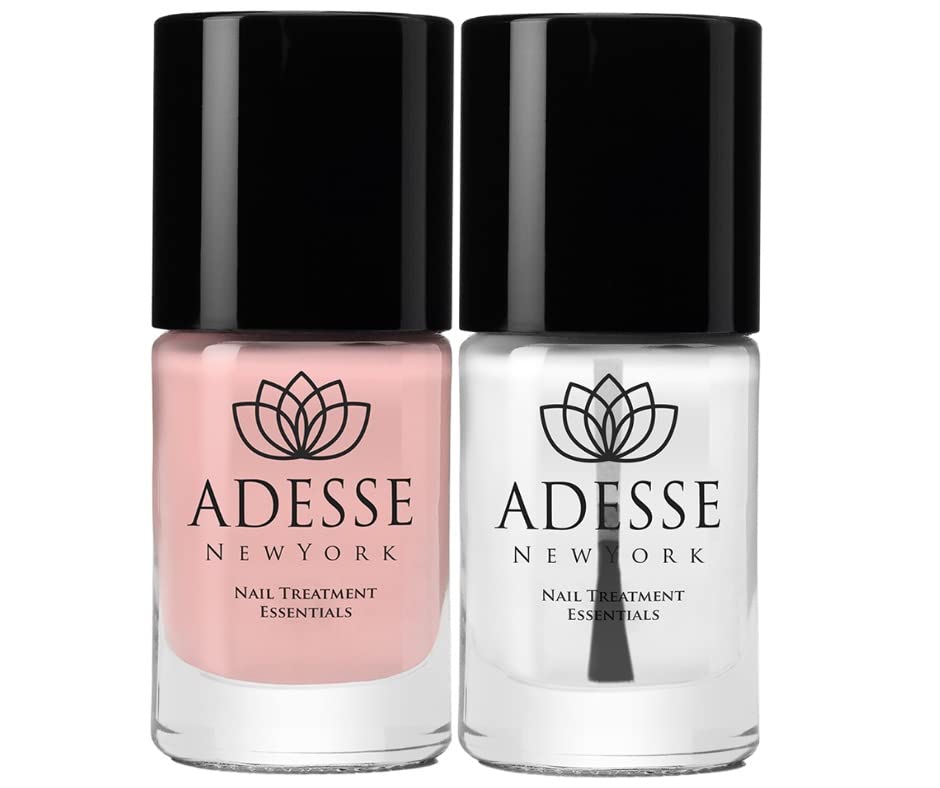 Adesse New York Organic Infused Multi-Tasking Base & Top Coat Duo Nail Treatment | Smoothing Base Coat & Diamond Shine Top Coat