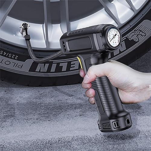 150PSI Tire Inflator with LED Flashlight & Multiple Nozzle - Portable Air Compressor for Car Tires 12V Auto Tire Air Pump with Digital Pressure Gauge - Inflator for Car Tires,Motor,Bike,Ball/62