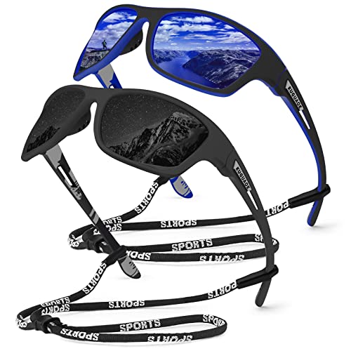 KUGUAOK 2 PACK Polarized Sports Sunglasses for Men Driving Cycling Fishing Sun Glasses 100% UV Protection Goggles