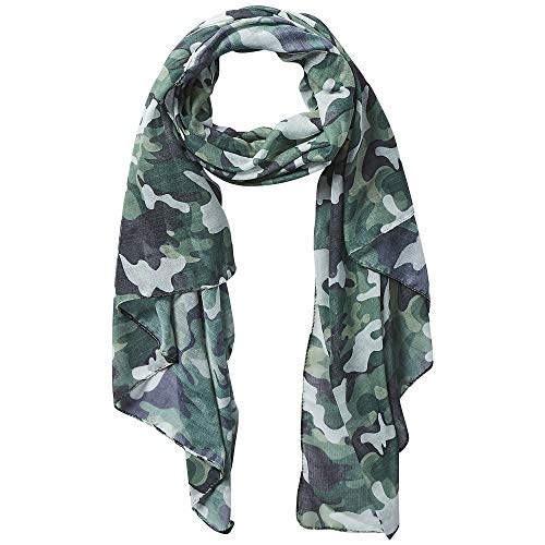 Hadley Wren Women's Lightweight Summer Insect Shield Scarf, Green Camo, One Size