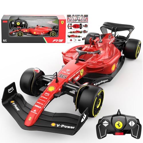 Voltz Toys Authentic Licensed 1:18 Ferrari F1 75 Remote Control Car - F1 Collection RC car Series for Kids and Adults - 2.4GHz RC Car for Gift (1:18 Ferrari F1 75)