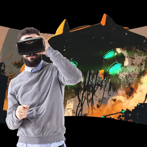 Upgrade Blue Ray VR Glasses VR Game Helmet Mobile Phone Eye Lens Wearable Game Video Glasses Virtual Reality 360 ° Panoramic Space,Christmas Kids Friend Birthday Gifts