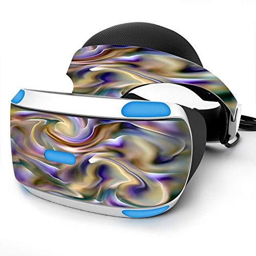 Sony Playstation VR Headset Skin Decal Vinyl Wrap - Resin Swirl Opalescent Oil Slick