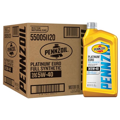 Pennzoil Platinum Euro Full Synthetic 5W-40 Motor Oil (1-Quart, Case of 6)