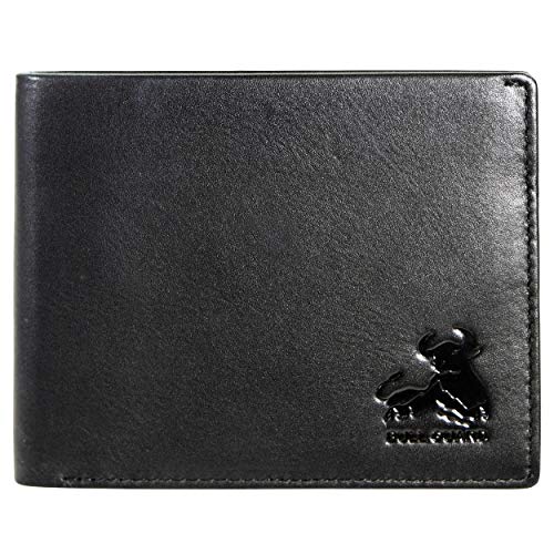 BULL GUARD RFID Blocking Wallet For Men Bifold Soft Black Genuine Nappa Leather