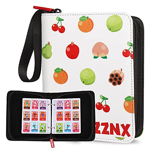 MZZNX 495 Pockets Binder Holder for Animal Crossing Mini Amiibo Cards, 1.3'x1' ACNH NFC Tag Game Mini Cards Holder (Fruit)