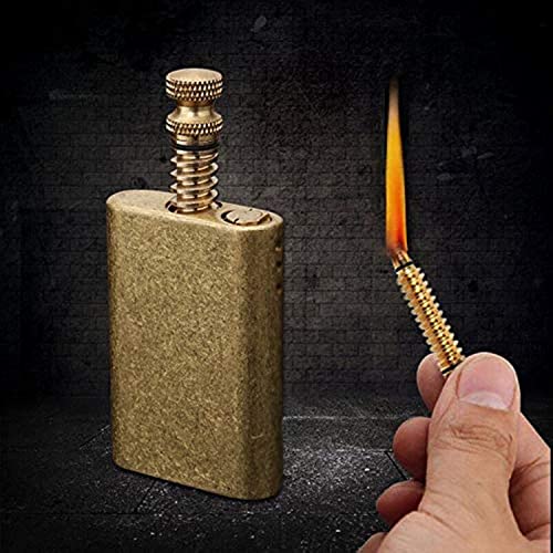 Morisk Lighter Permanent Match, Cool Pipe Lighter Fluid Refillable, Copper Vintage Trench Lighters, Creative Auto Fire Starter, EDC Reusable Forever Matches, Unique Birthday Gift for Men Dad Husband
